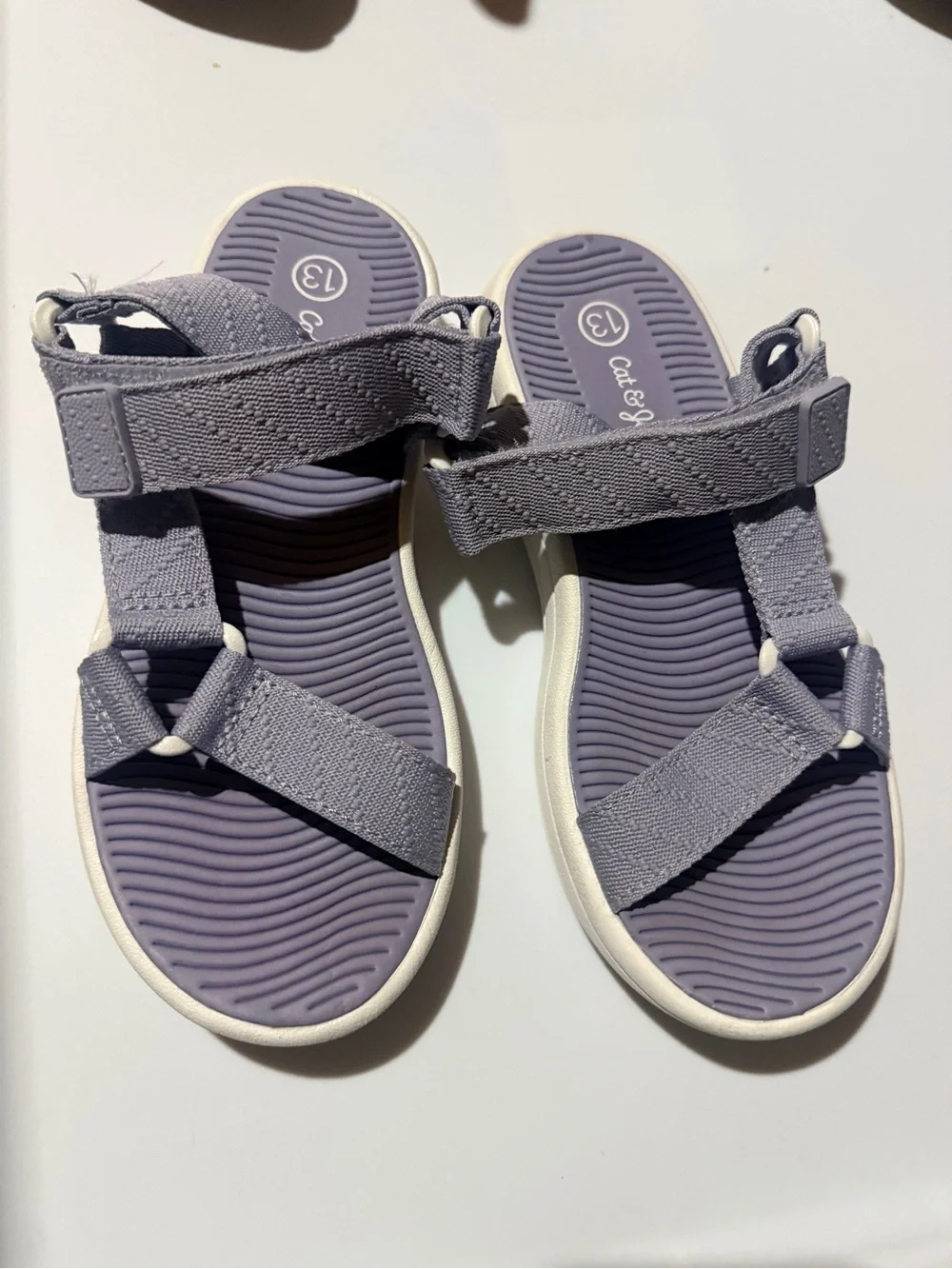 Cat & Jack Light Lavender Sport Sandals with White Platform Sole